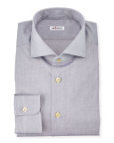 Basic Solid Poplin Dress Shirt, Gray