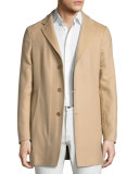 Short Cashmere Three-Button Coat