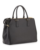 Saffiano Double-Zip Executive Tote Bag, Black (Nero)