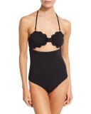 Antibes Scalloped One-Piece Swimsuit, Poppy Red