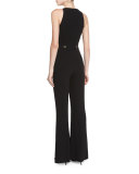 Tilda Sleeveless Flare-Leg Jumpsuit, Black