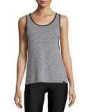 Jump Layered Tank Top, Heather Gray/Black