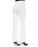 Boot-Cut Knit Pants, White, Petite 