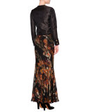 Chinoiserie-Border Short Jacket, Black