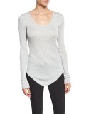 Francois Long-Sleeve Knit Top, Heather Gray