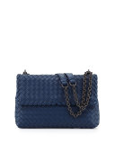 Olimpia Medium Intrecciato Shoulder Bag, Cobalt Blue