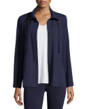 High-Collar Stretch Jersey Jacket 