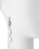 Penda Light Horn & Turquoise Drop Earrings