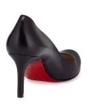 Simple Leather Red Sole Pump, Black