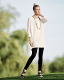 Long-Sleeve High-Low Silk Tunic 