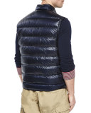 Gui Quilted Puffer Vest, Navy