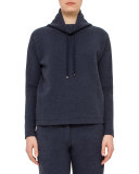 Long-Sleeve Funnel-Neck Pullover, Denim