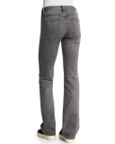 Flare-Leg Denim Jeans, Light Gray
