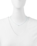 Rhodium Love Pendant Bezel Diamond Necklace