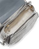 Crocodile Shoulder Saddle Bag, Gray