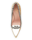 lexi taxi glitter/patent pump, gold