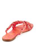 Taya Woven Satin Chain Flat Sandal, Multi