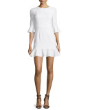 Bell-Sleeve Flounce Dress
