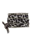 Leopard-Print Chiffon Necklace, White Pattern