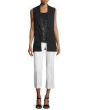 Sequined-Front Blouse