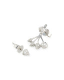 18K White Gold Diamond Spike Stud & Jacket Earrings