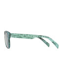 I-Plastik Brushed Brow-Bar Sunglasses, Green