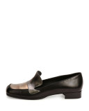 Monte Colorblock Leather Moccasin, Antique Brass