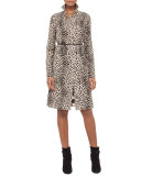 Belted Cheetah-Print Shirtdress, Date/Steppe 