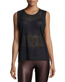 Cutaway Mesh Tank Top, Black