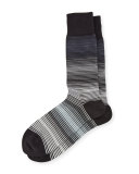Fine Gradient-Striped Socks