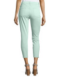 Sateen Skinny Cropped Jeans, Spearmint