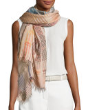 Prisca Geometric Lightweight Scarf, Multicolor