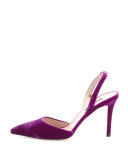 Bliss Velvet 90mm Slingback Pump, Purple