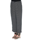 Half-Moon Ankle Track Pants, Black