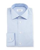 Contemporary-Fit Micro-Pattern Brocade Dress Shirt, Blue