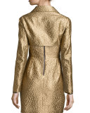 Metallic Cropped Moto Jacket, Gold
