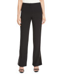 Abel Slit-Cuff Straight-Leg Pants, Black