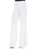 Washable Wide-Leg Pants, White, Plus Size