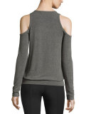 Big Hit Surplice Cold-Shoulder Sweater
