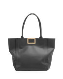Ines Medium Halley Calfskin Shoulder Bag, Black