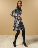 Long-Sleeve Birdseye Jacquard Dress 