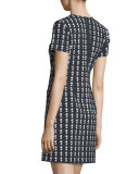 Jatinn Geometric Tile-Print Shift Dress