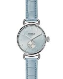 The Canfield 38mm Watch w/Alligator Strap, Light Blue