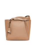 Alex Medium Bucket Tote Bag, White/Tan