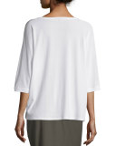 Silk Jersey Boat-Neck Top