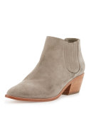 Barlow Suede Pointed-Toe Bootie, Dove