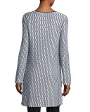 Long-Sleeve Printed Knit Tunic, Multi