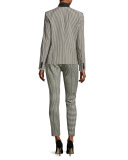 Tee Cropped High-Rise Gingham Trousers