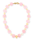 Rose Quartz Bolster & Ethiopian Opal Necklace