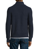 Avery Shawl-Collar Knit Cardigan, Navy